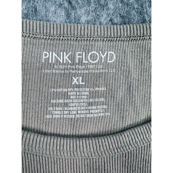 Pink Floyd Girls Youth XL Cropped Tank Top Tan Rock n Roll New York City Graphic - Picture 3 of 6